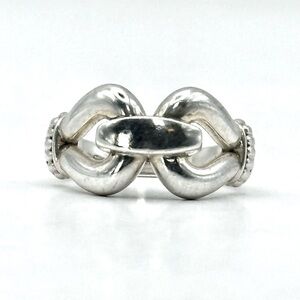 Lagos Silver Derby Buckle Ring Size 7